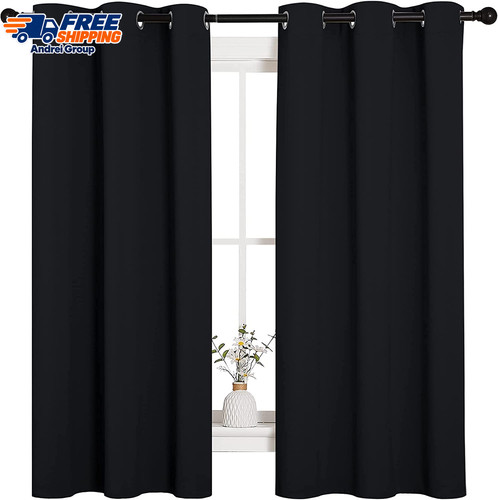 Black blackout curtains for - black,